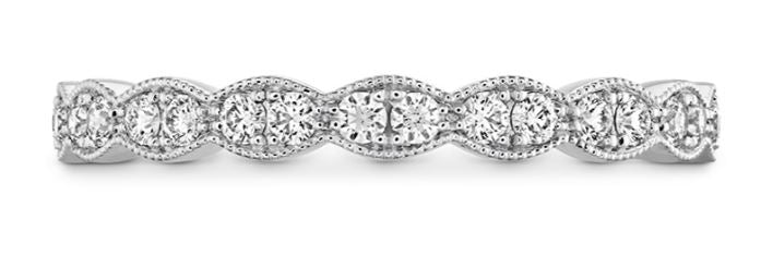 18KY Lorelei Floral Milgrain Diamond Band