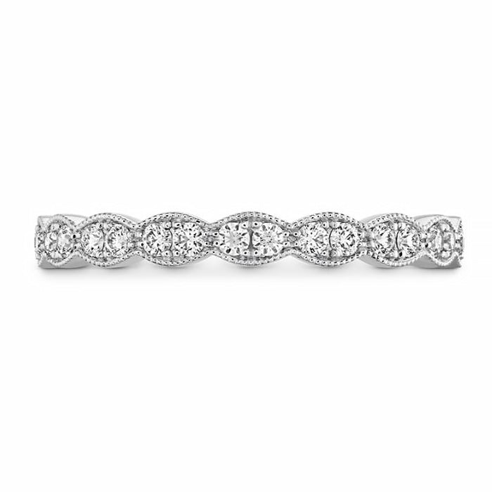 18KY Lorelei Floral Milgrain Diamond Band