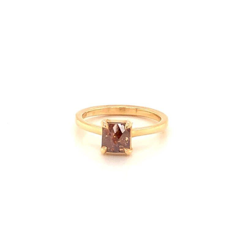 14KY "Sedona" Rustic Cushion Diamond Solitaire