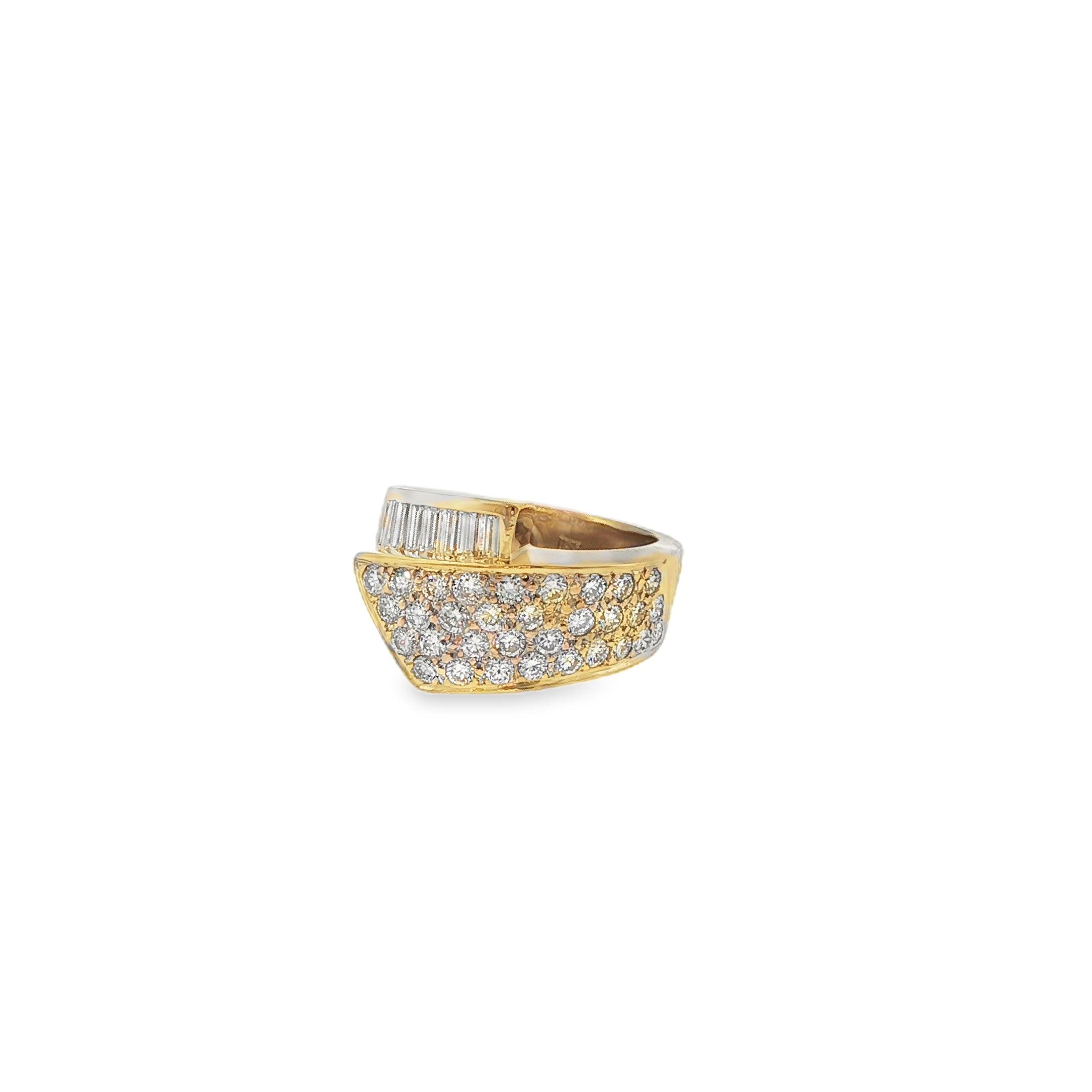18K YG DIAMOND BY-PASS RING