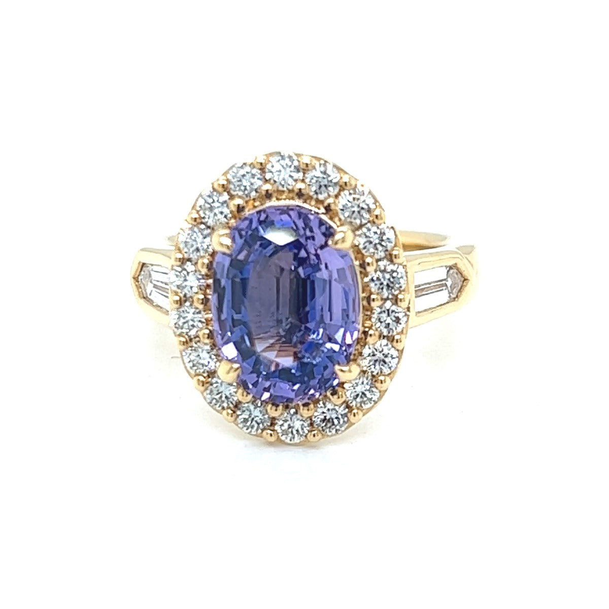 18KY Sapphire And Diamond Ring