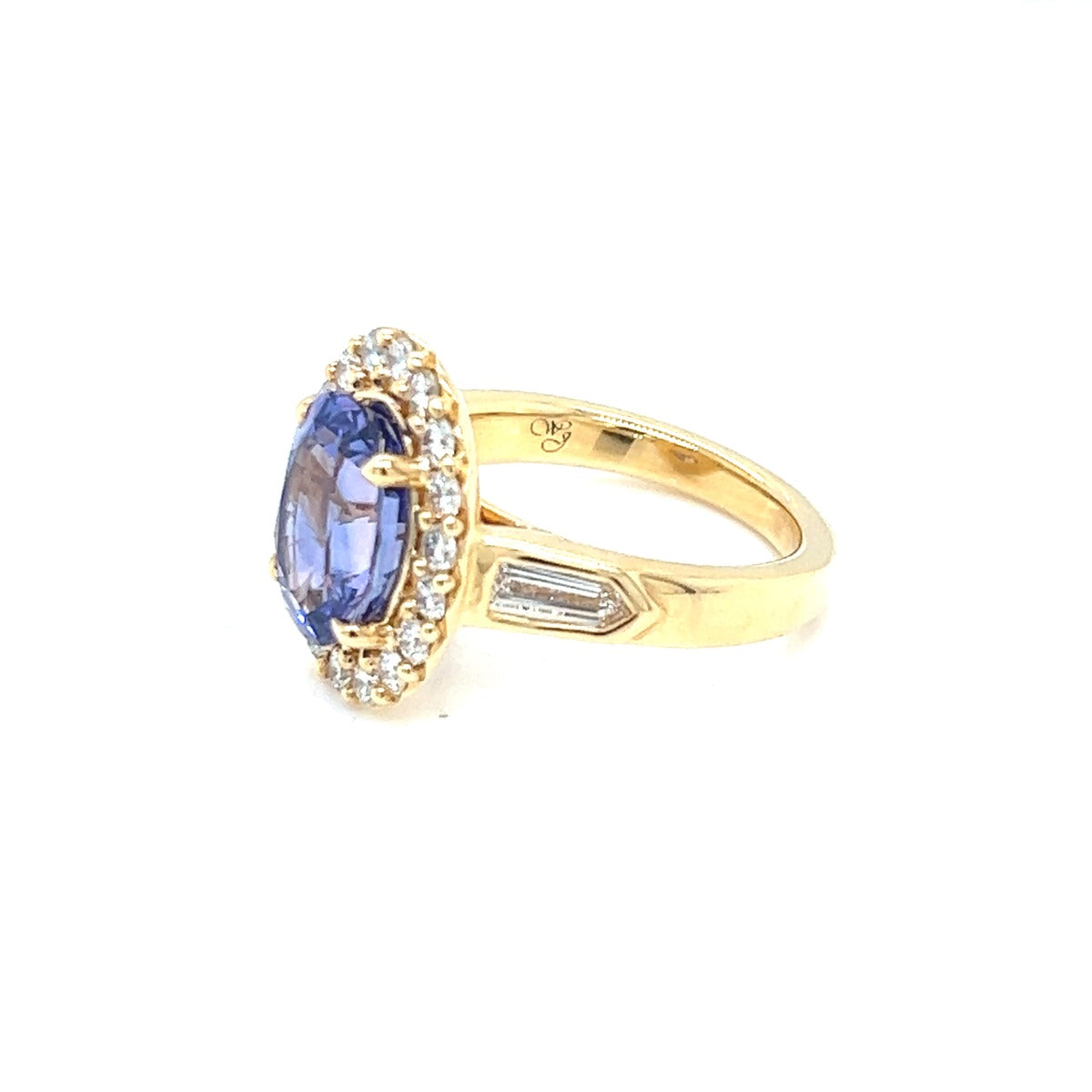 18KY Sapphire And Diamond Ring