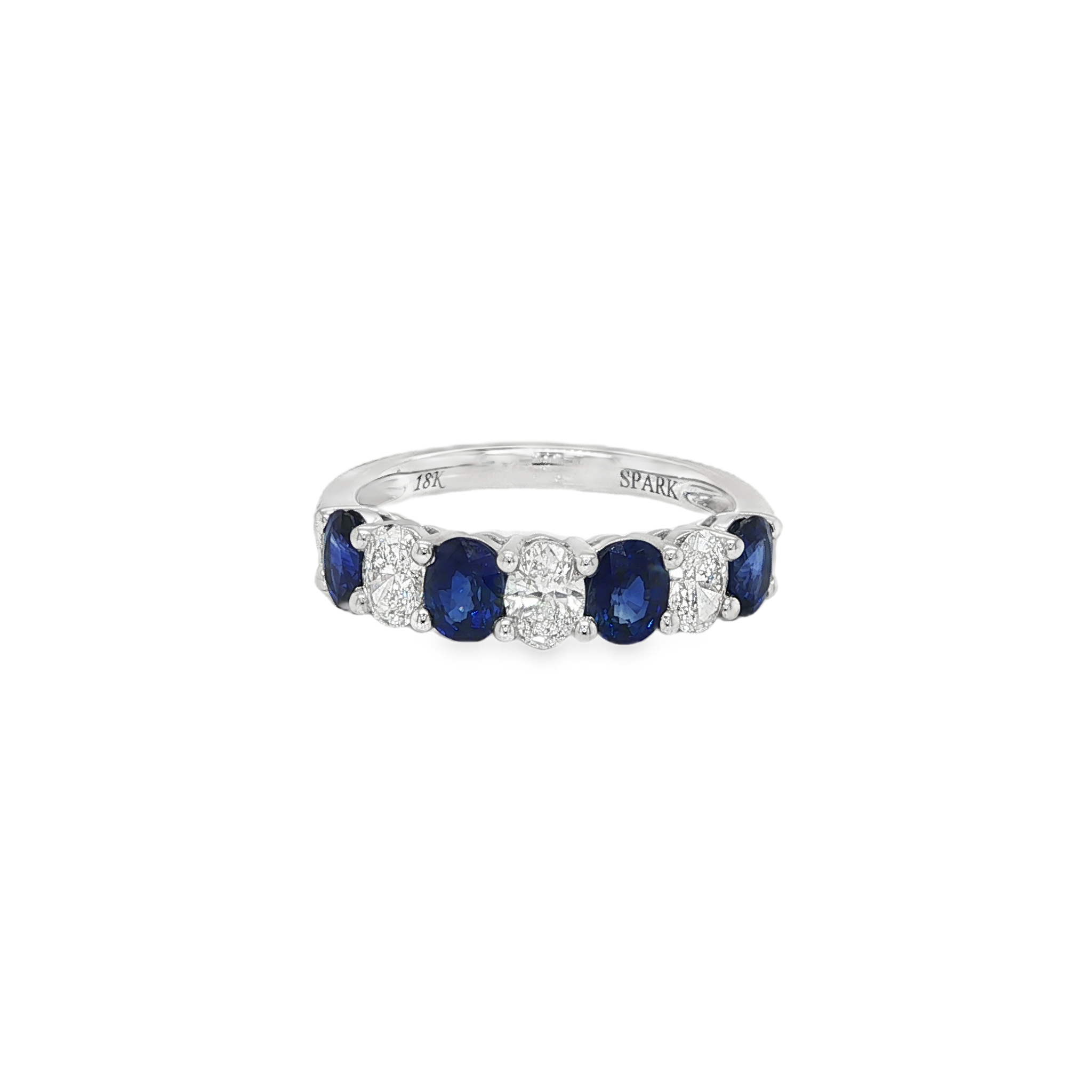 18KW SAPPHIRE AND DIAMOND RING