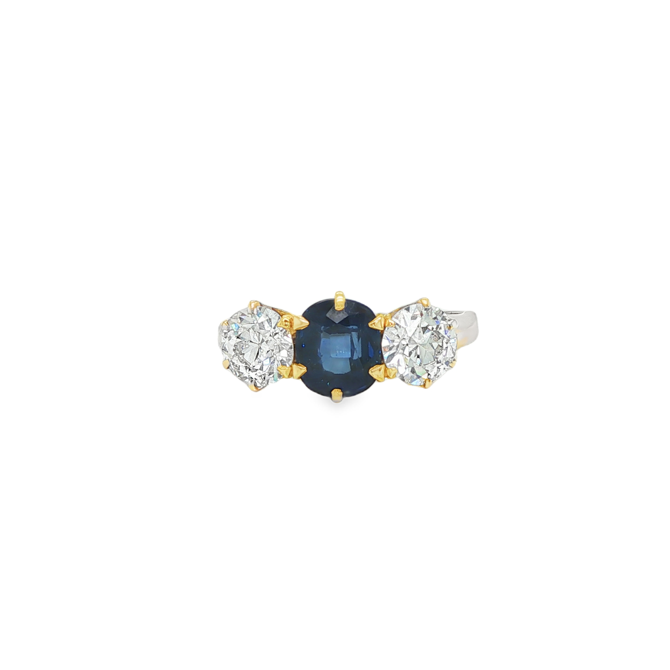 Blue Sapphire and Diamond Ring