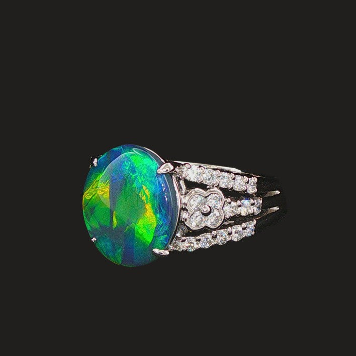 PLAT Opal and Diamond Cocktail Ring