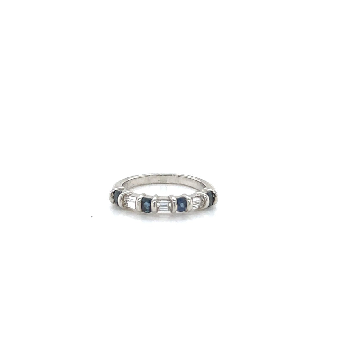 Platinum Sapphire And Diamond Band