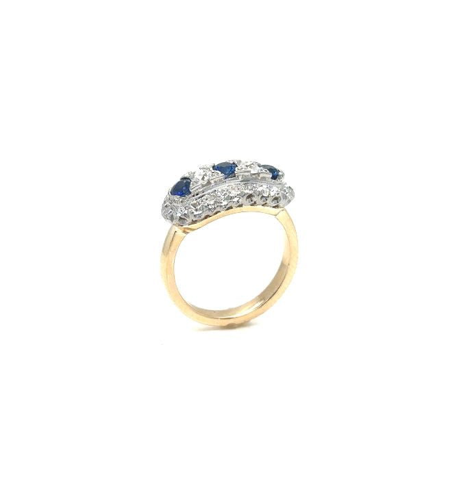 14KY/W Sapphire And Diamond Ring