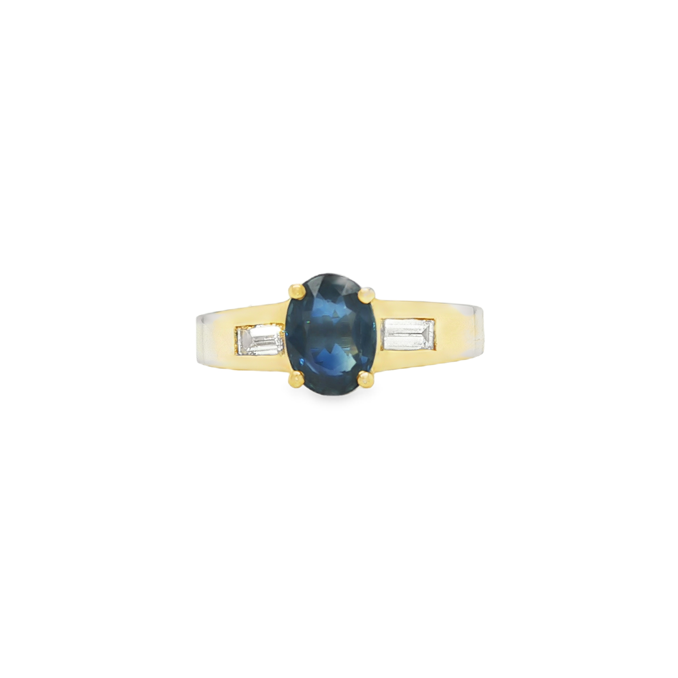 18K YG BLUE SAPPHIRE RING