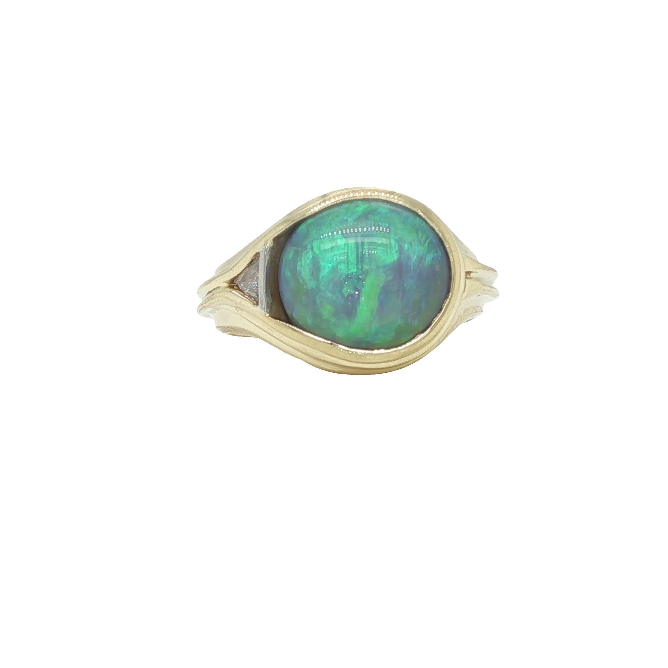 Opal Ring with Diamond Accent