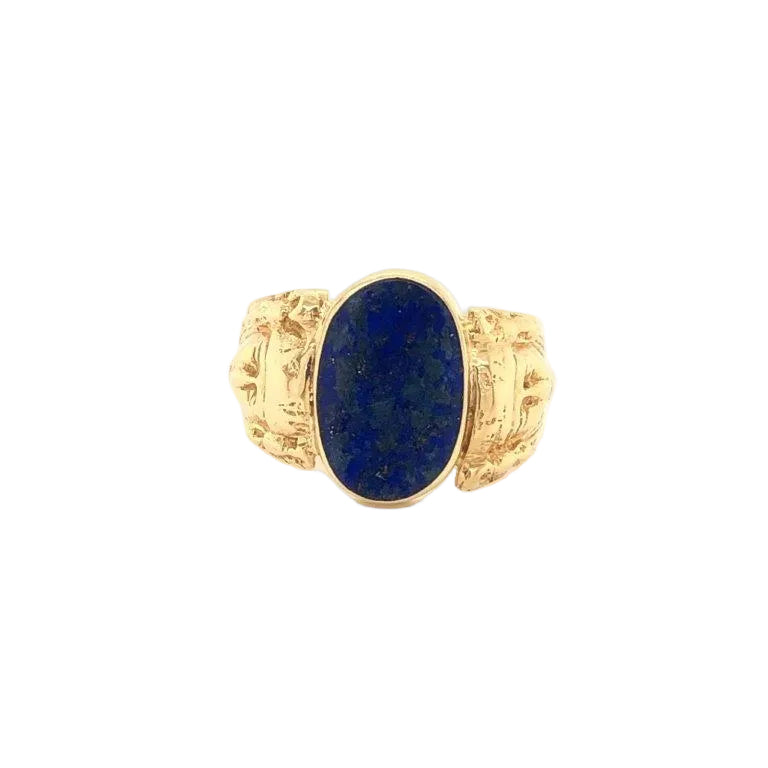 14KY Estate Oval Lapis Ring