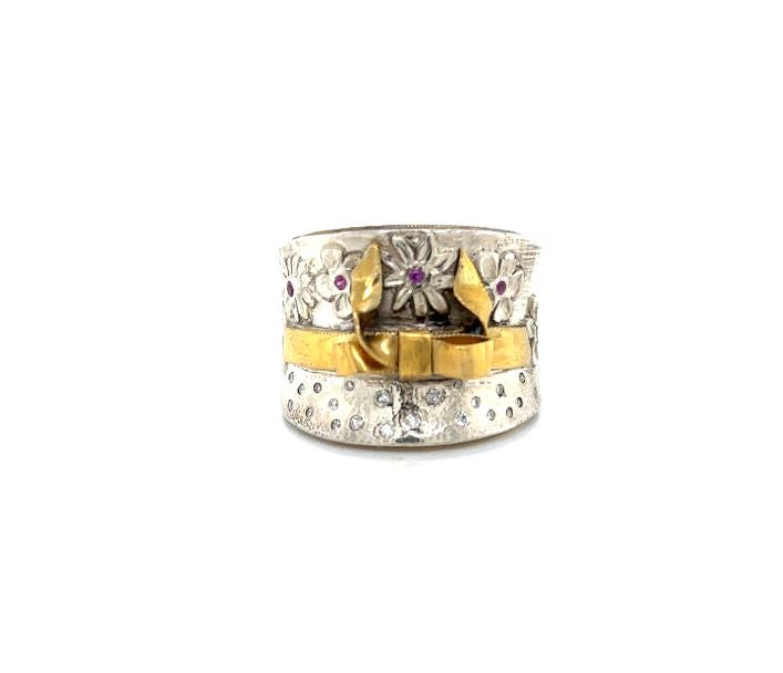 SS/22KY  Melinda Risk Bow Flower Ring