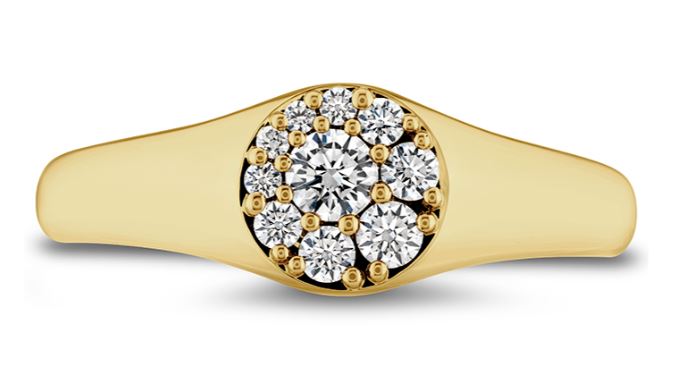 18KY Tessa Circle Signet Ring