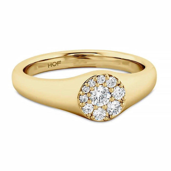 18KY Tessa Circle Signet Ring