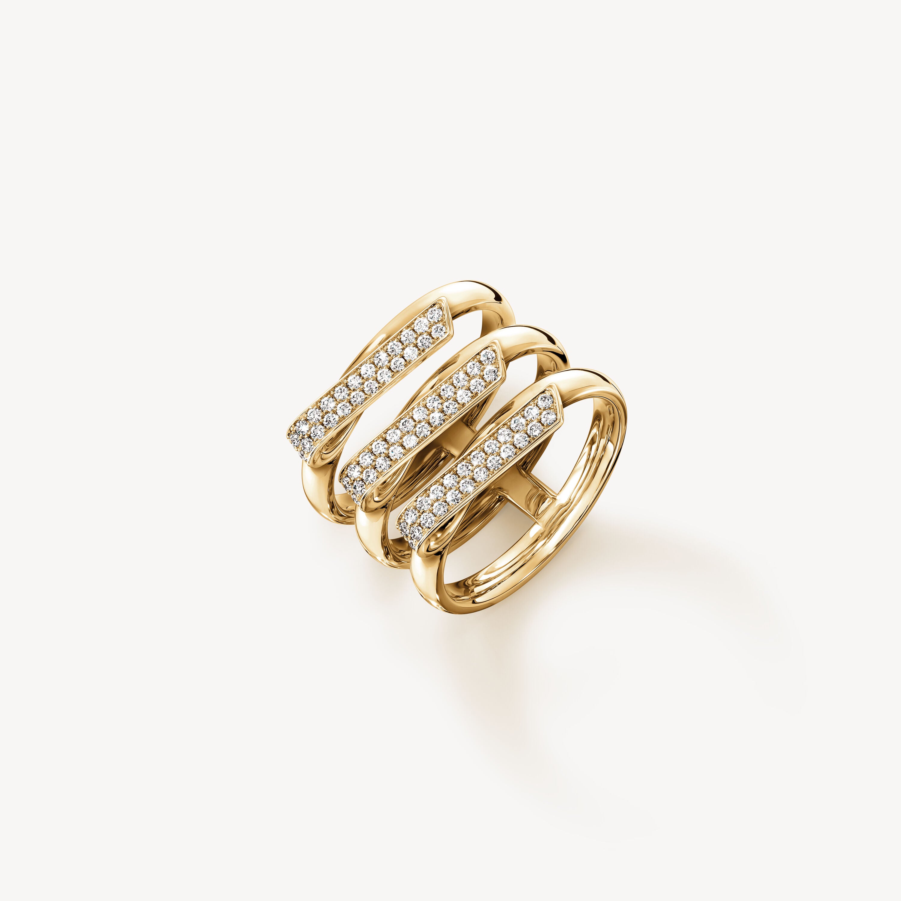 18KY Hearts On Fire Inside/ Out Diamond Trio Band