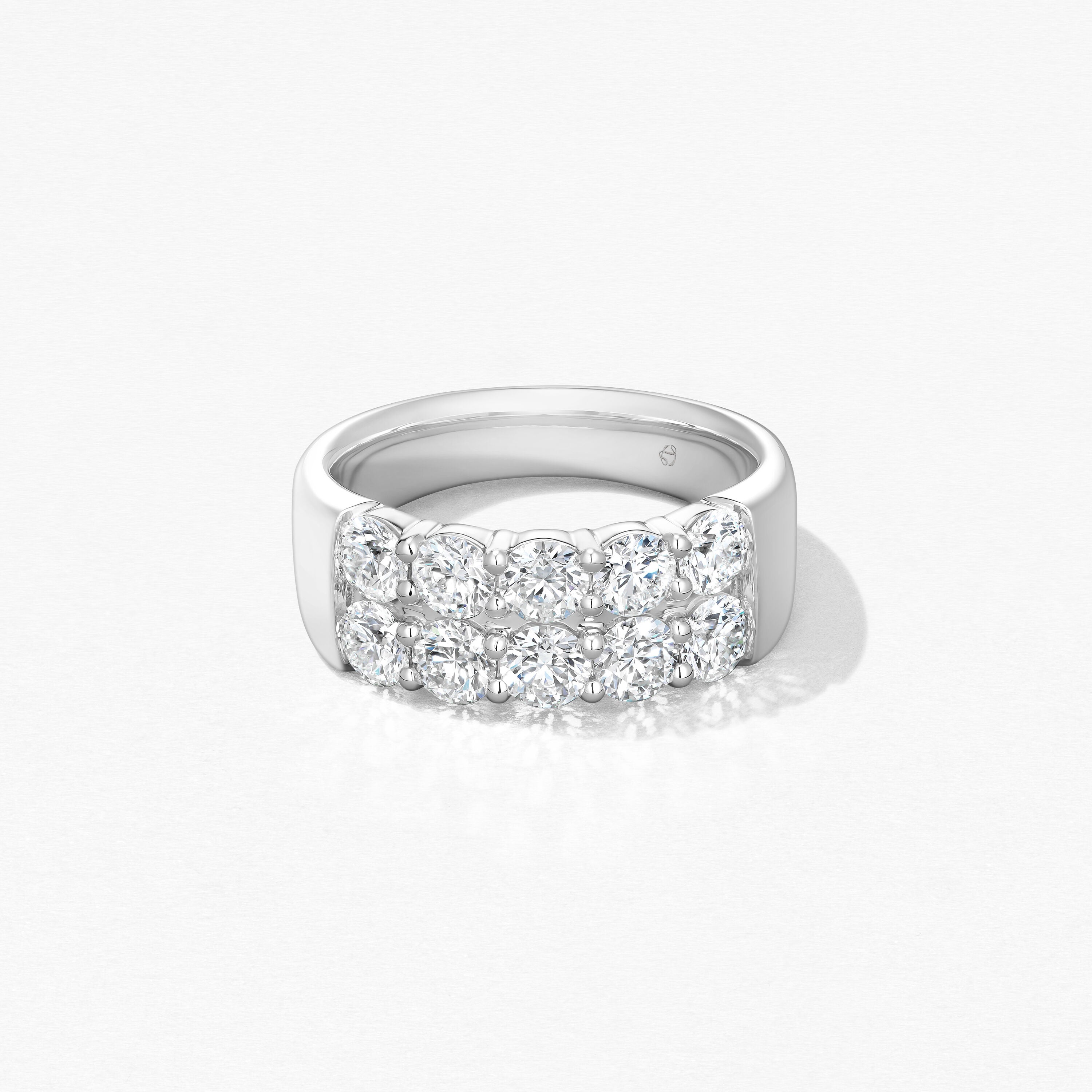 18KW Hearts On Fire Signature Double Row Ring