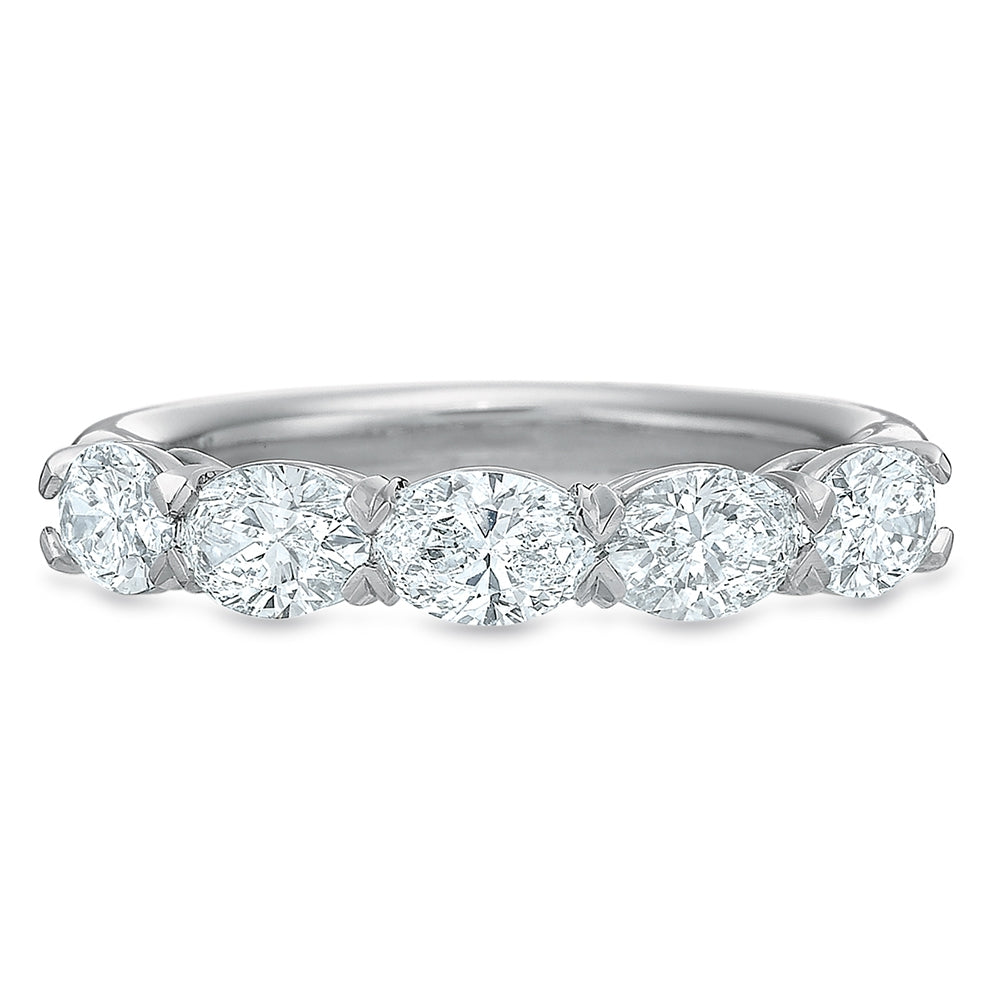 Platinum Grand Aire East West 5 Oval Diamond Band