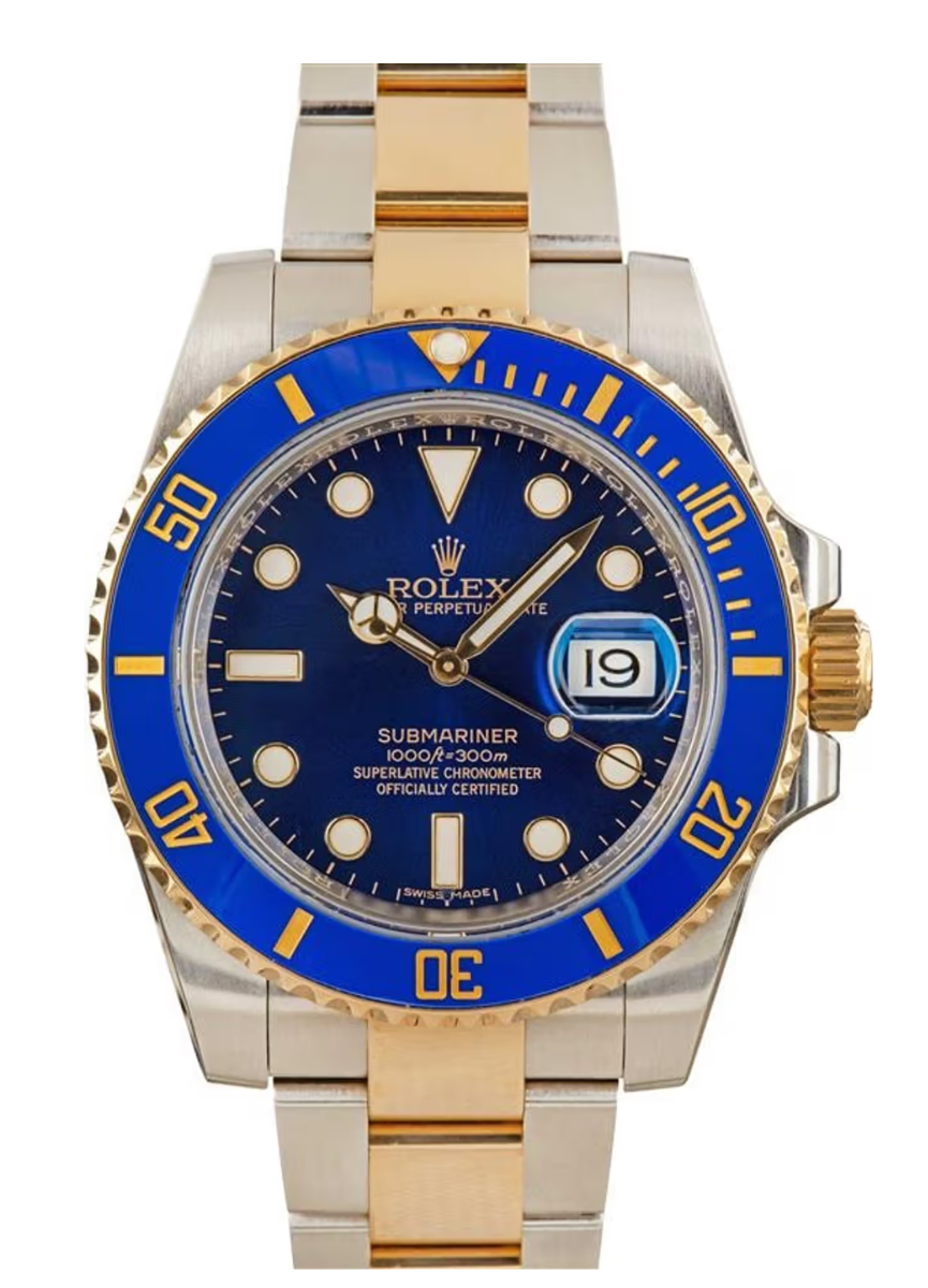 Rolex 18Kyg/SS Submariner Blue Dial