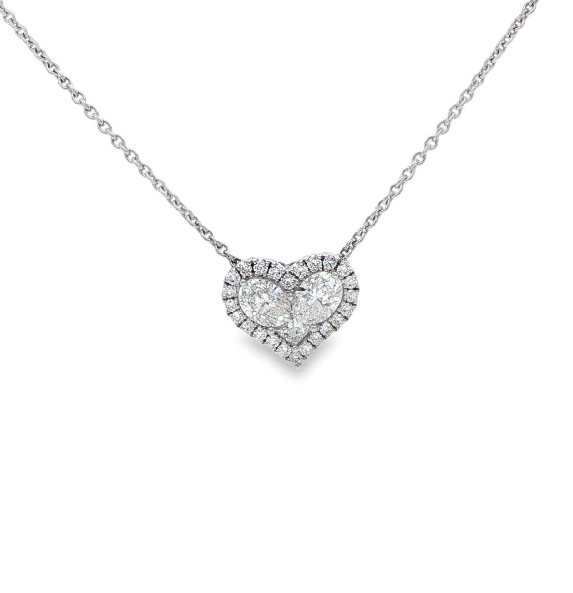 18KW DIAMOND HEART PENDANT
