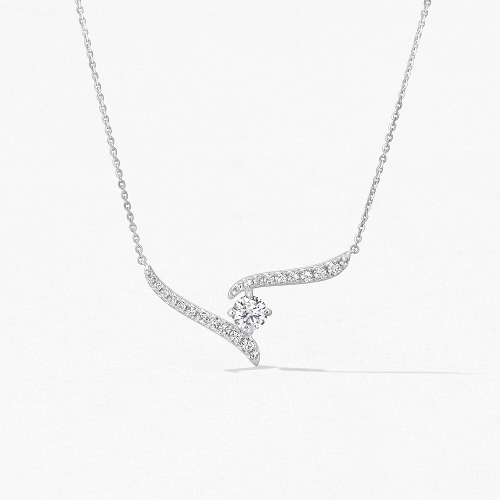 18KW Hearts On Fire Vela Crossover Pendant