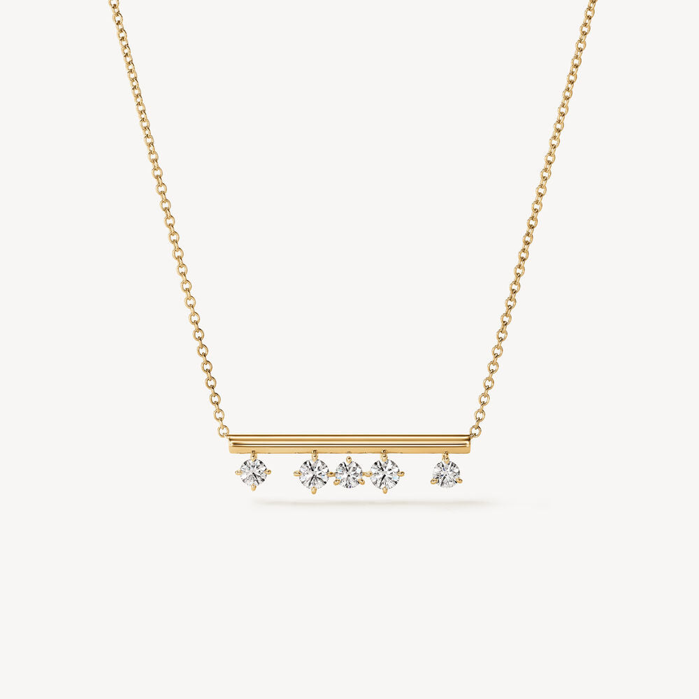 18KY Hearts On Fire Barre Floating Diamond Pendant