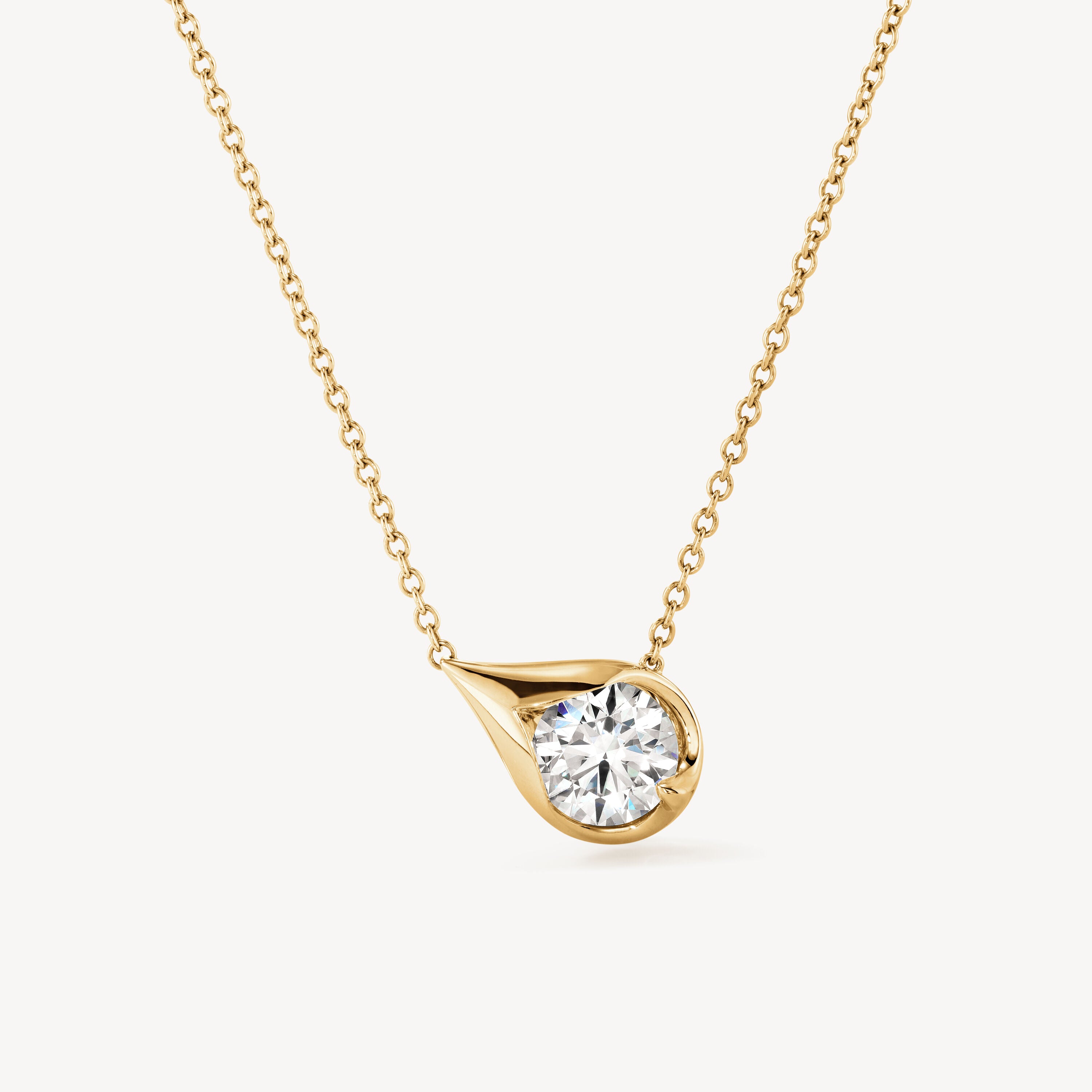 18KY Hearts On Fire LU Droplet Diamond Pendant