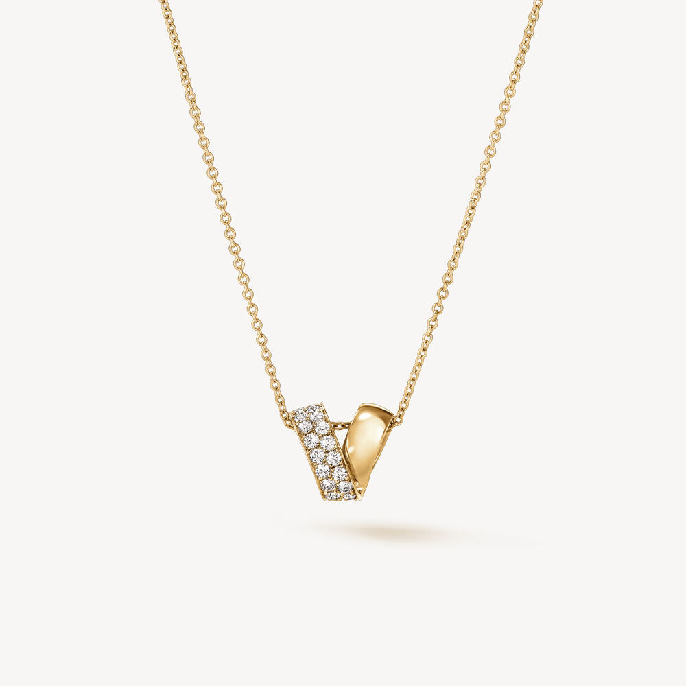 18KY Hearts On Fire Inside/ Out Rondel Diamond Pendant