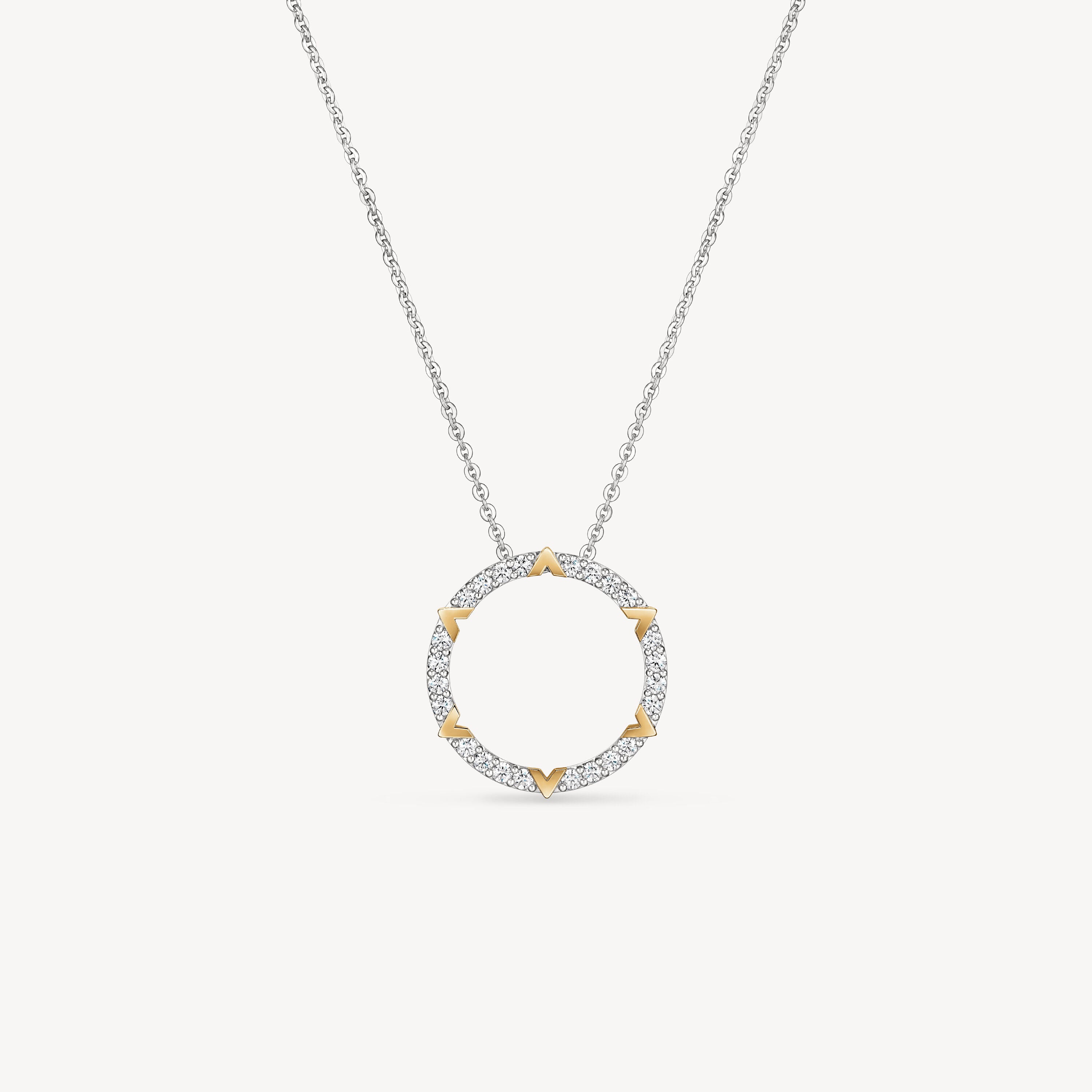 18KW/Y Hearts On Fire Copley Pave Diamond Pendant Necklace