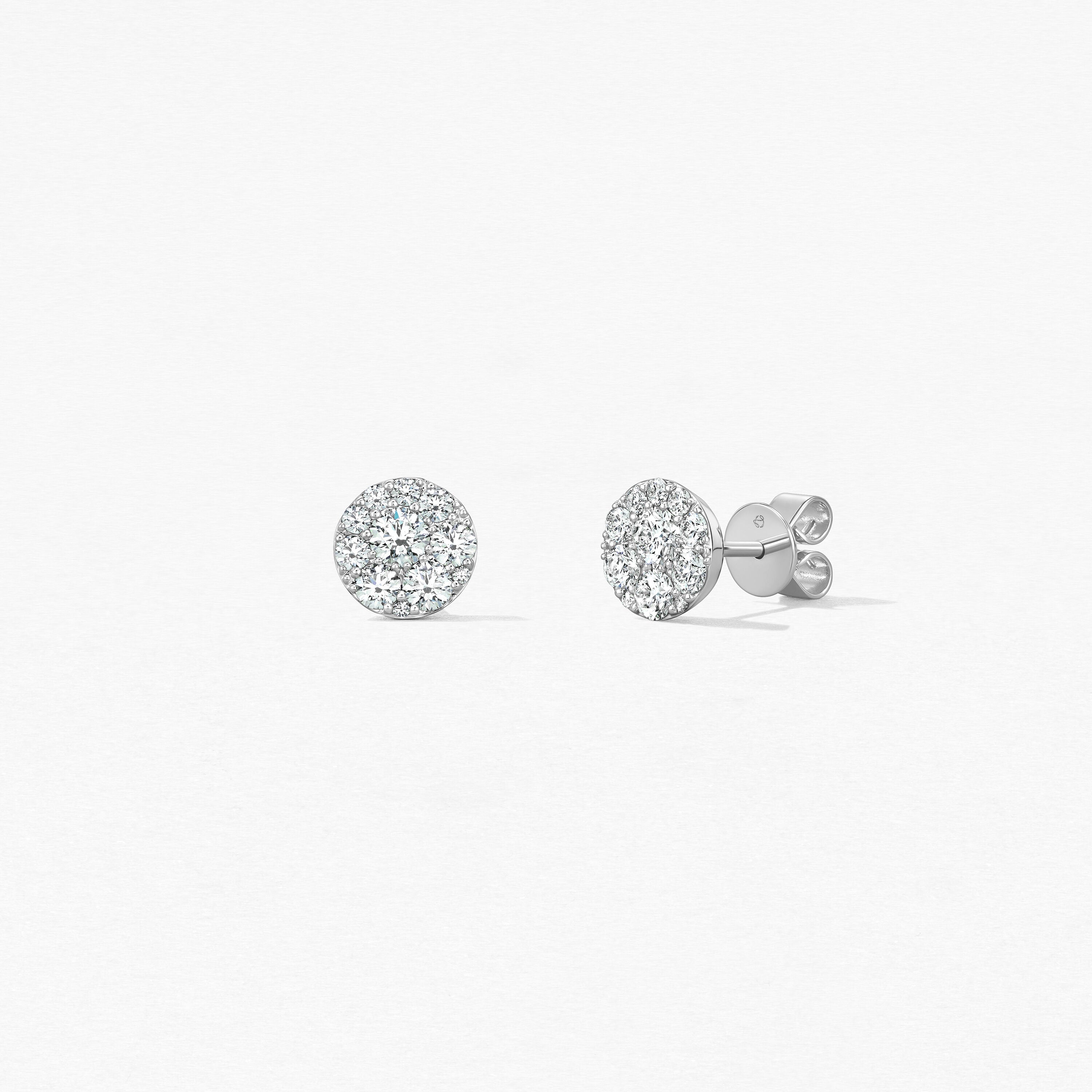 18KW Hearts On Fire Tessa Circle Diamond Stud Earrings