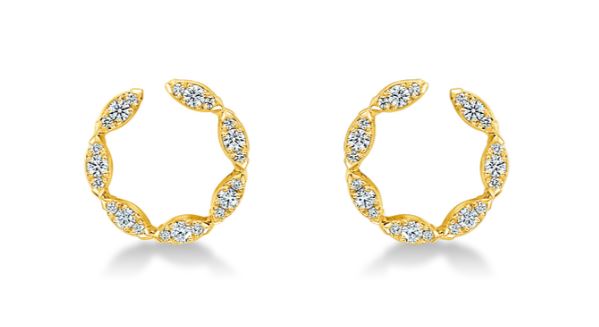 18KY Small Aerial Marquise Wrap Earrings