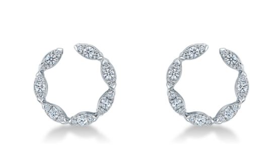 18KY Small Aerial Marquise Wrap Earrings