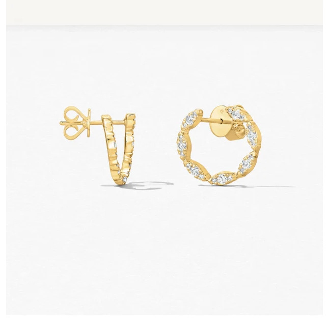 18KY Small Aerial Marquise Wrap Earrings