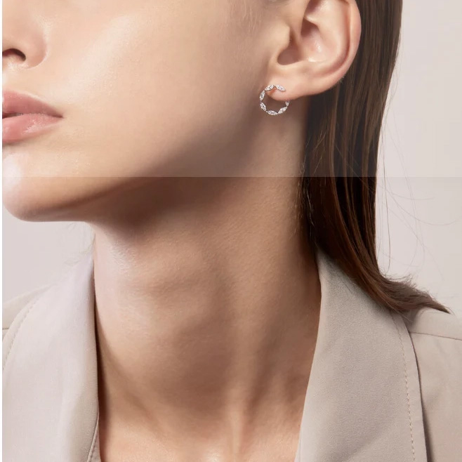 18KY Small Aerial Marquise Wrap Earrings