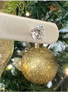 14KW 3 Prong Diamond Stud Earrings