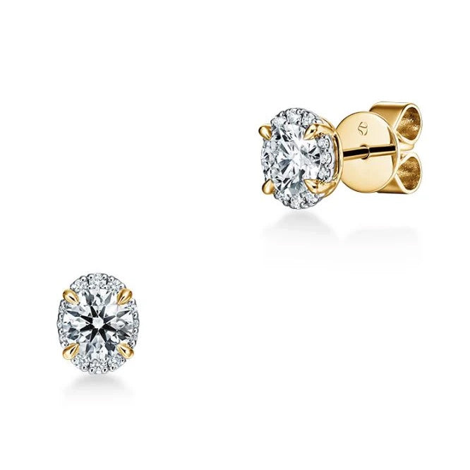 18KW Ellipse Diamond Earrings