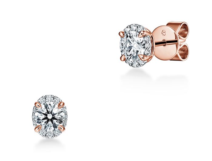 18KW Ellipse Diamond Earrings