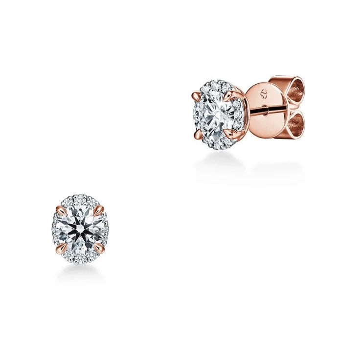 18KW Ellipse Diamond Earrings