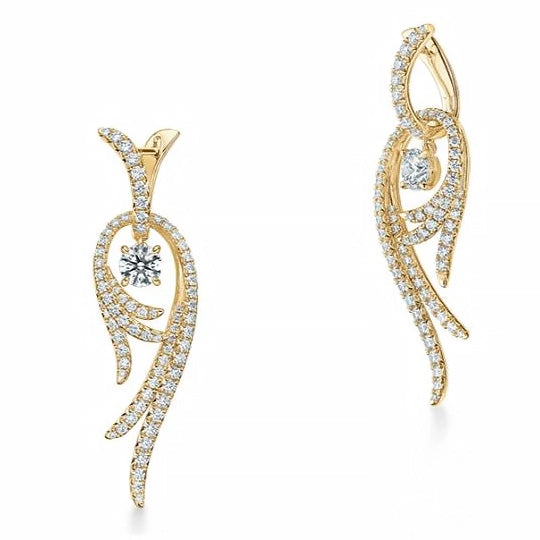 18KW Vela Twisted Drop Earrings, Small