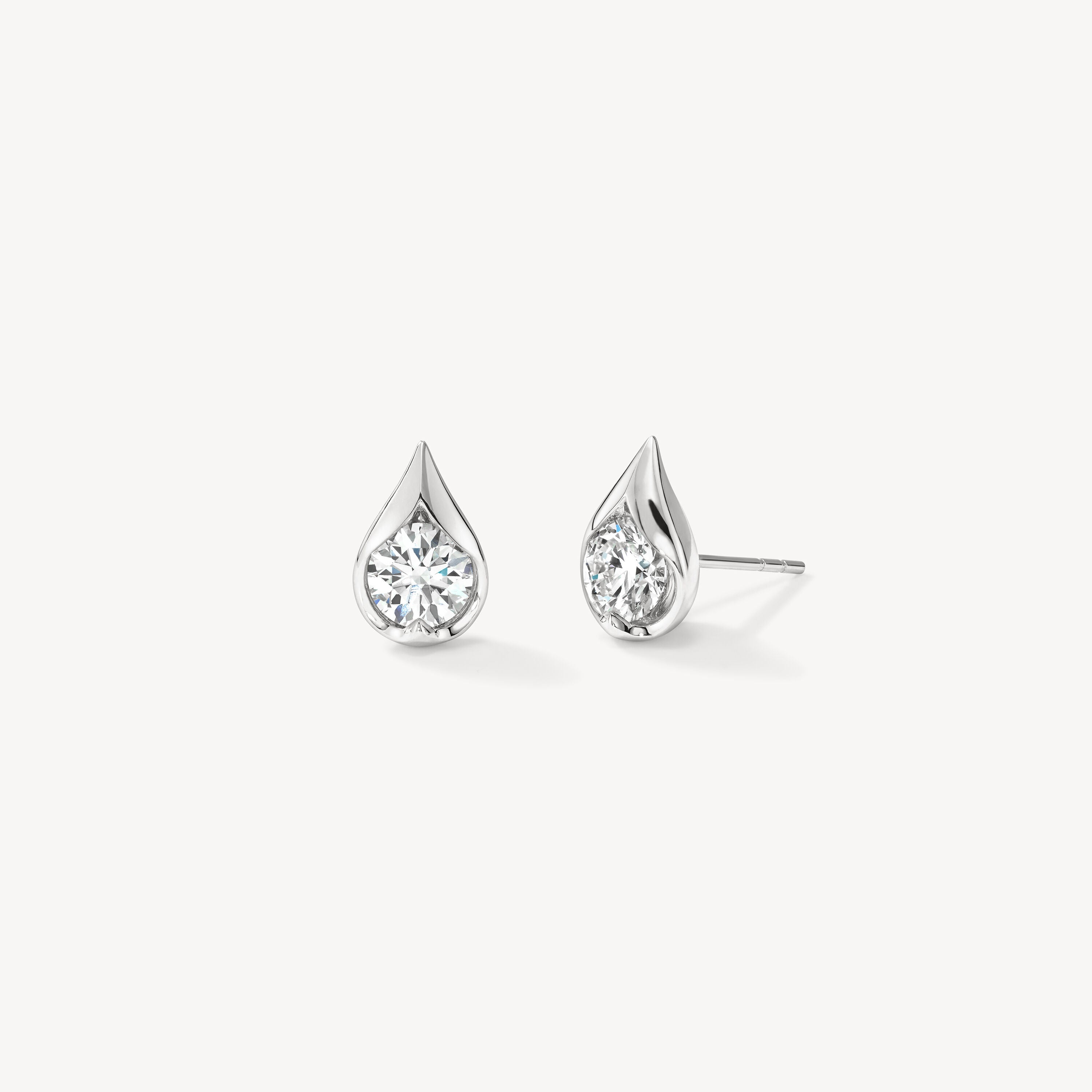 18KW Hearts On Fire LU Droplet Diamond Studs