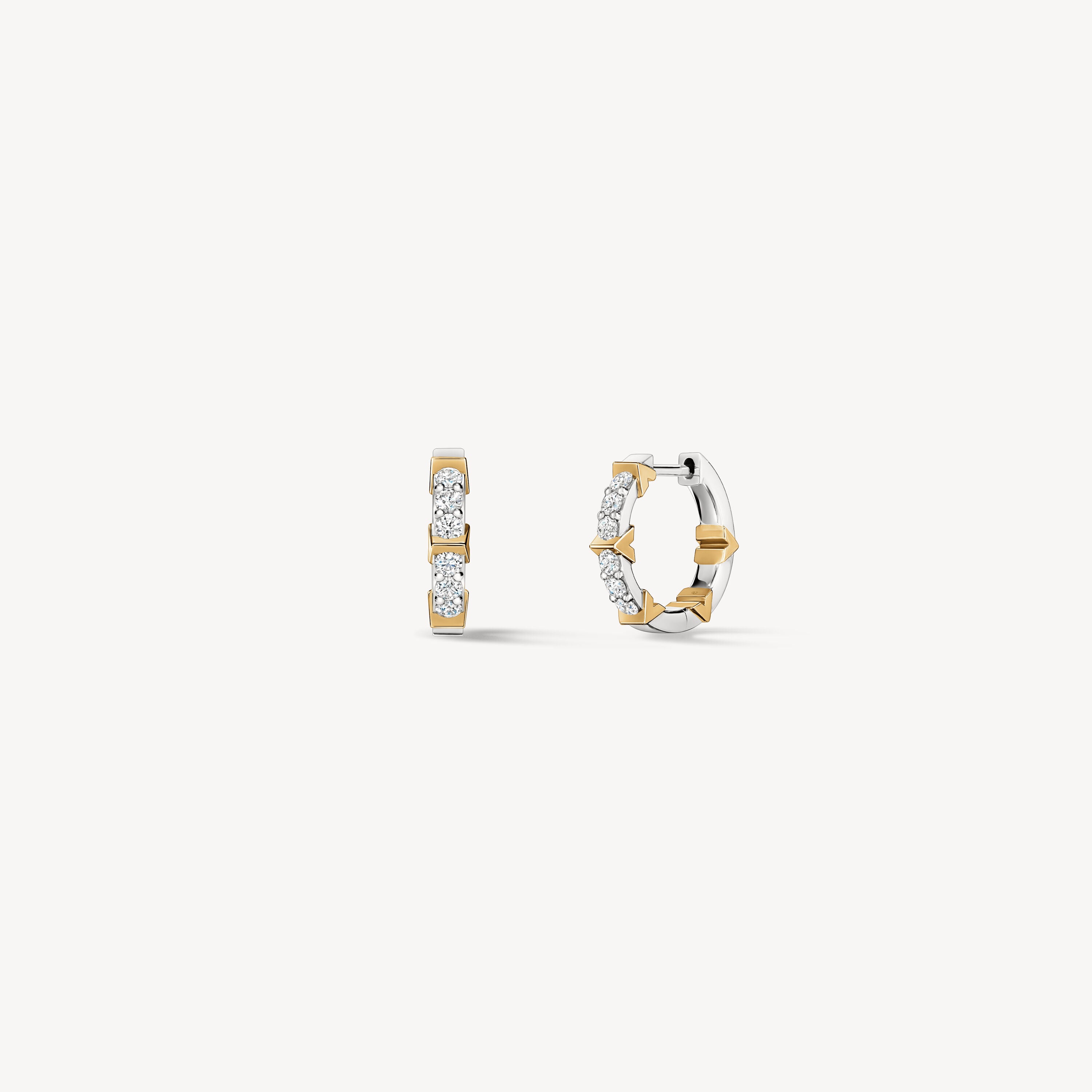 18KW/Y Hearts On Fire Copley Pave Diamond Hoops Earrings