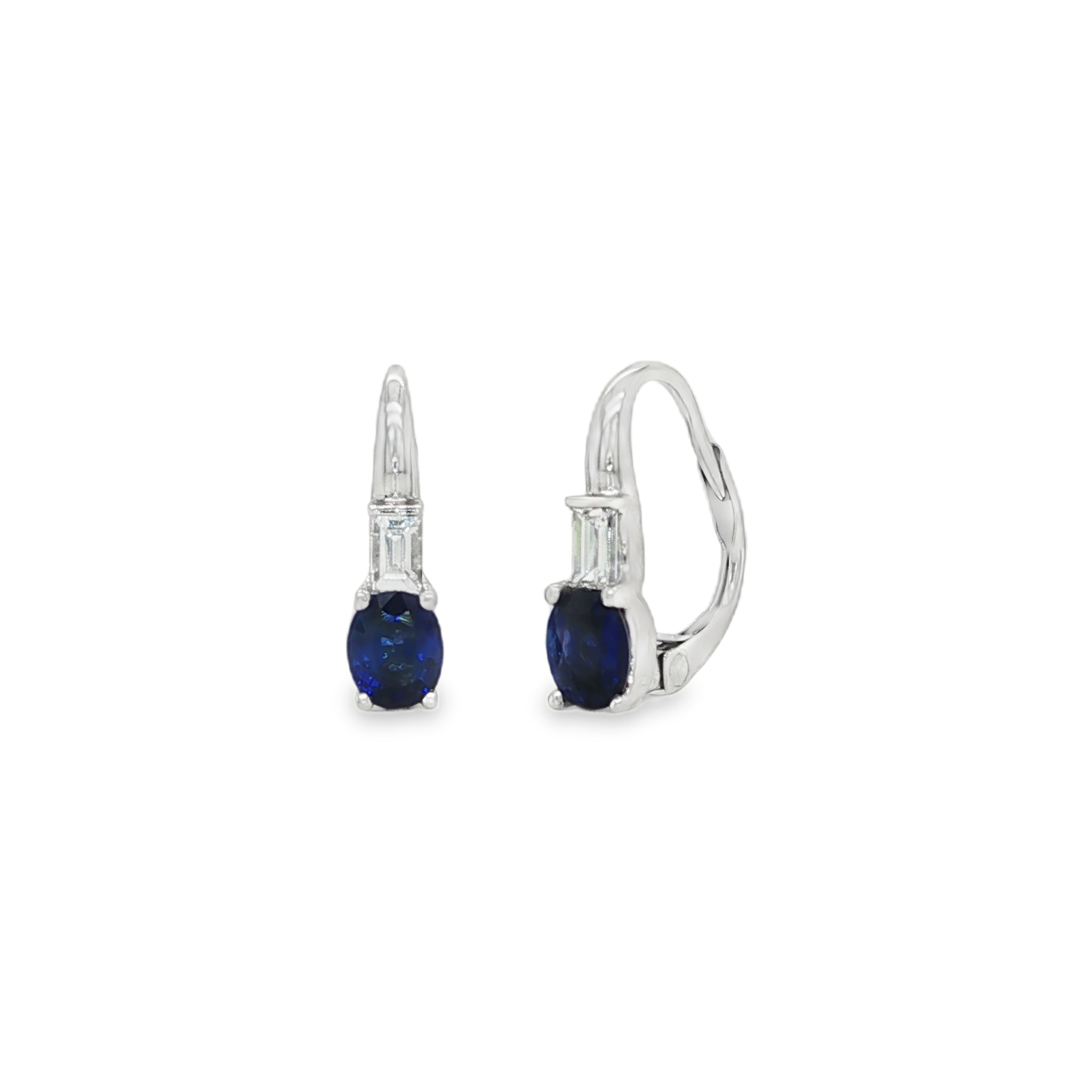 18KW SAPPHIRE AND DIAMOND EARRINGS