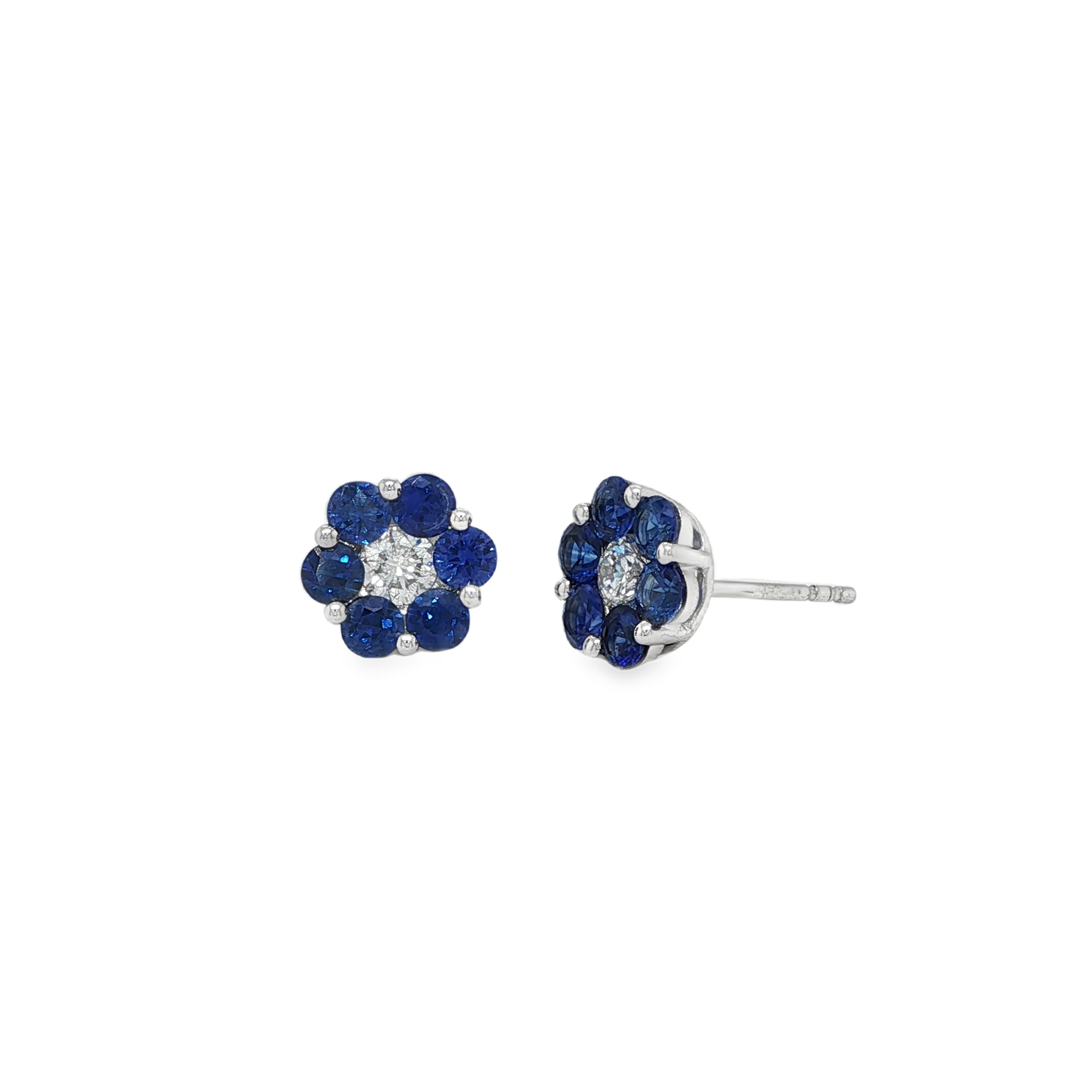 18KW SAPPHIRE AND DIAMOND EARRINGS