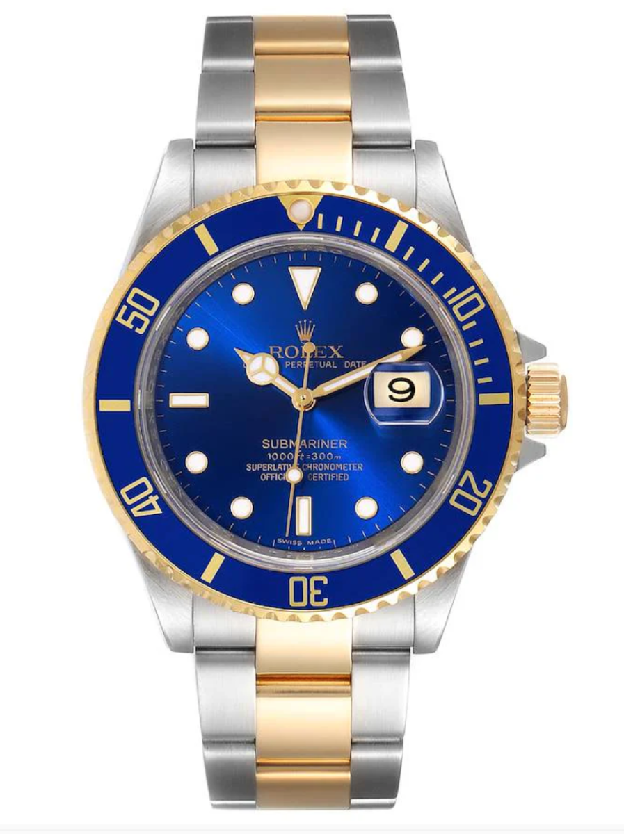 Rolex 18Kyg/SS Submariner Blue Dial