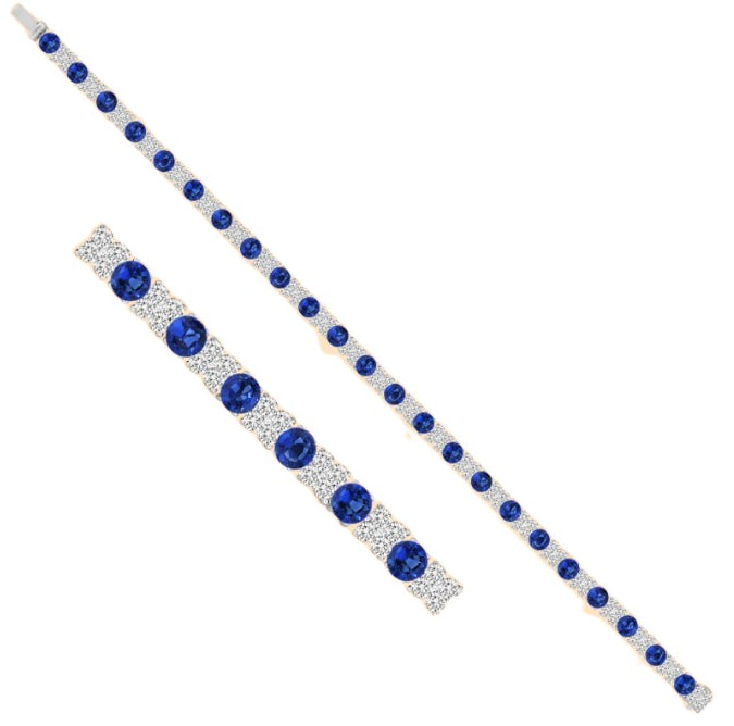 18KW Spark Creations Blue Sapphire and Diamond Bracelet