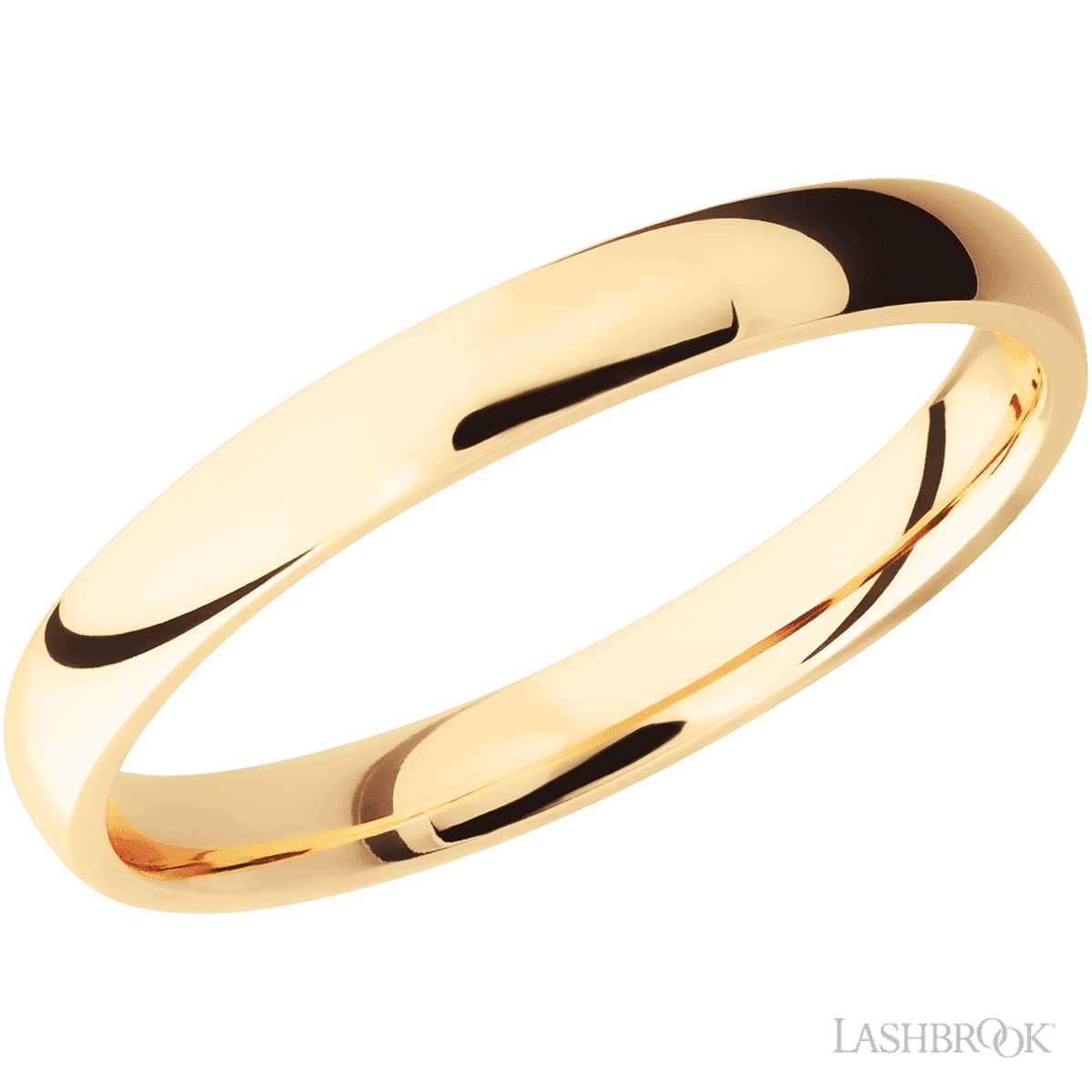 Lashbrook 14KY 3mm Domed High Polish Wedding Band