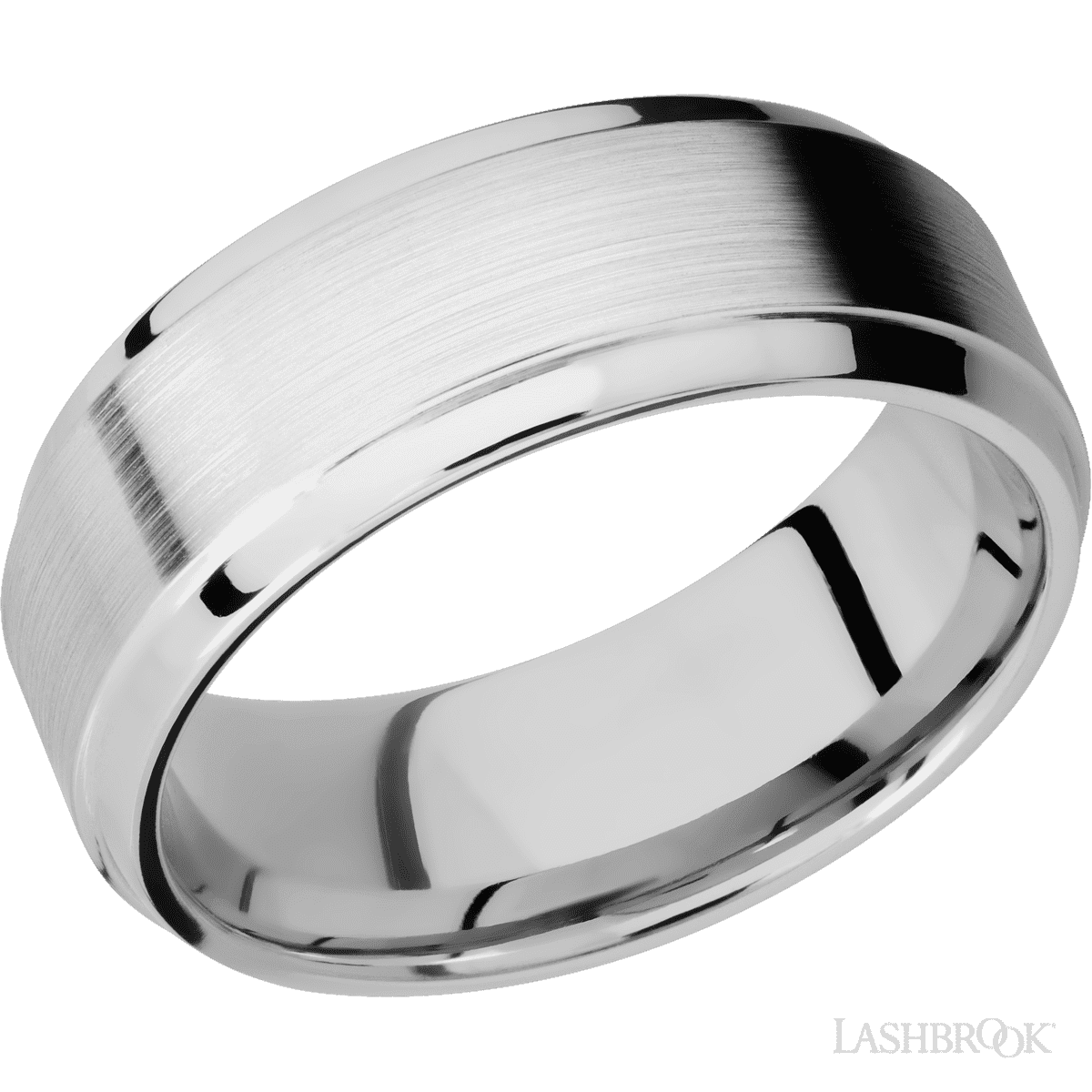 Lashbrook Cobalt Chrome 8mm Satin Flat Groove Wedding Band