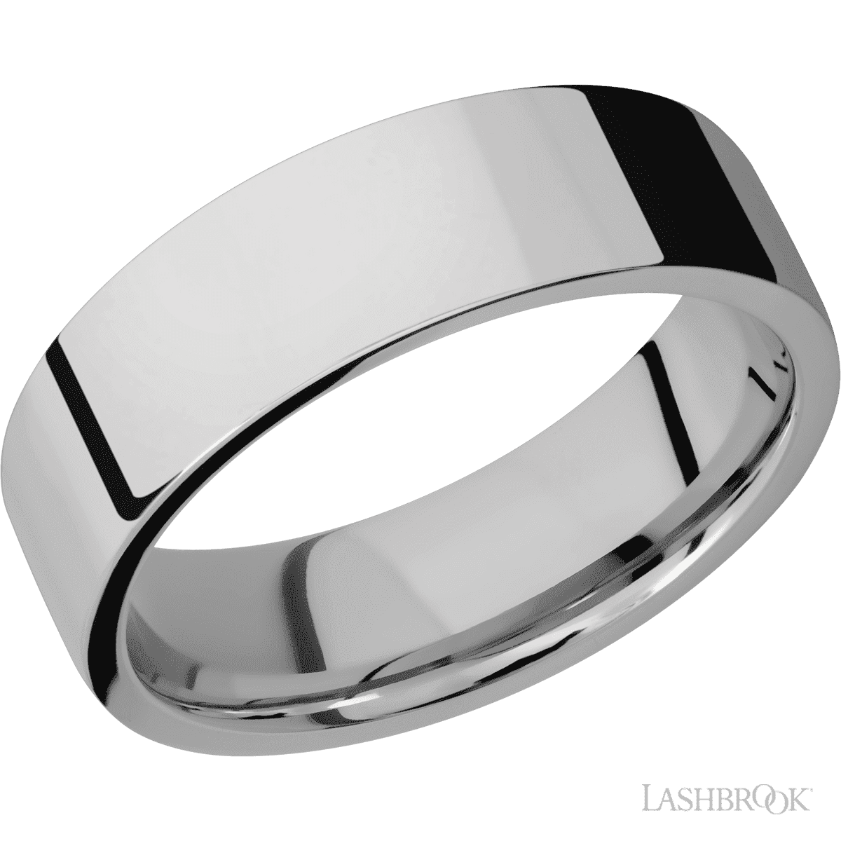 Lashbrook Titanium 7mm Flat Hight Polish Wedding Band