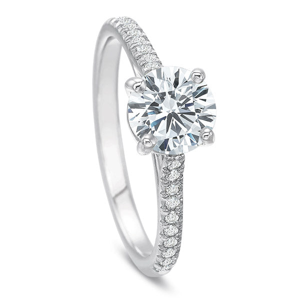 18KW Precision Set New Aire Pave Diamond Semi-Mount Ring