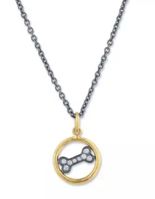 SS/24KY  Dog Bone Pendant With Diamonds
