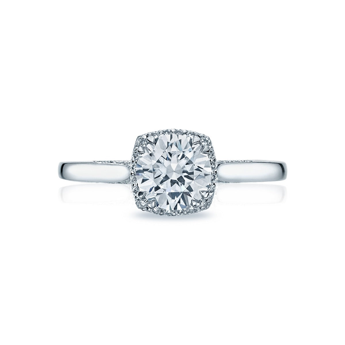 18KW Dantela Round Bloom Engagement Ring