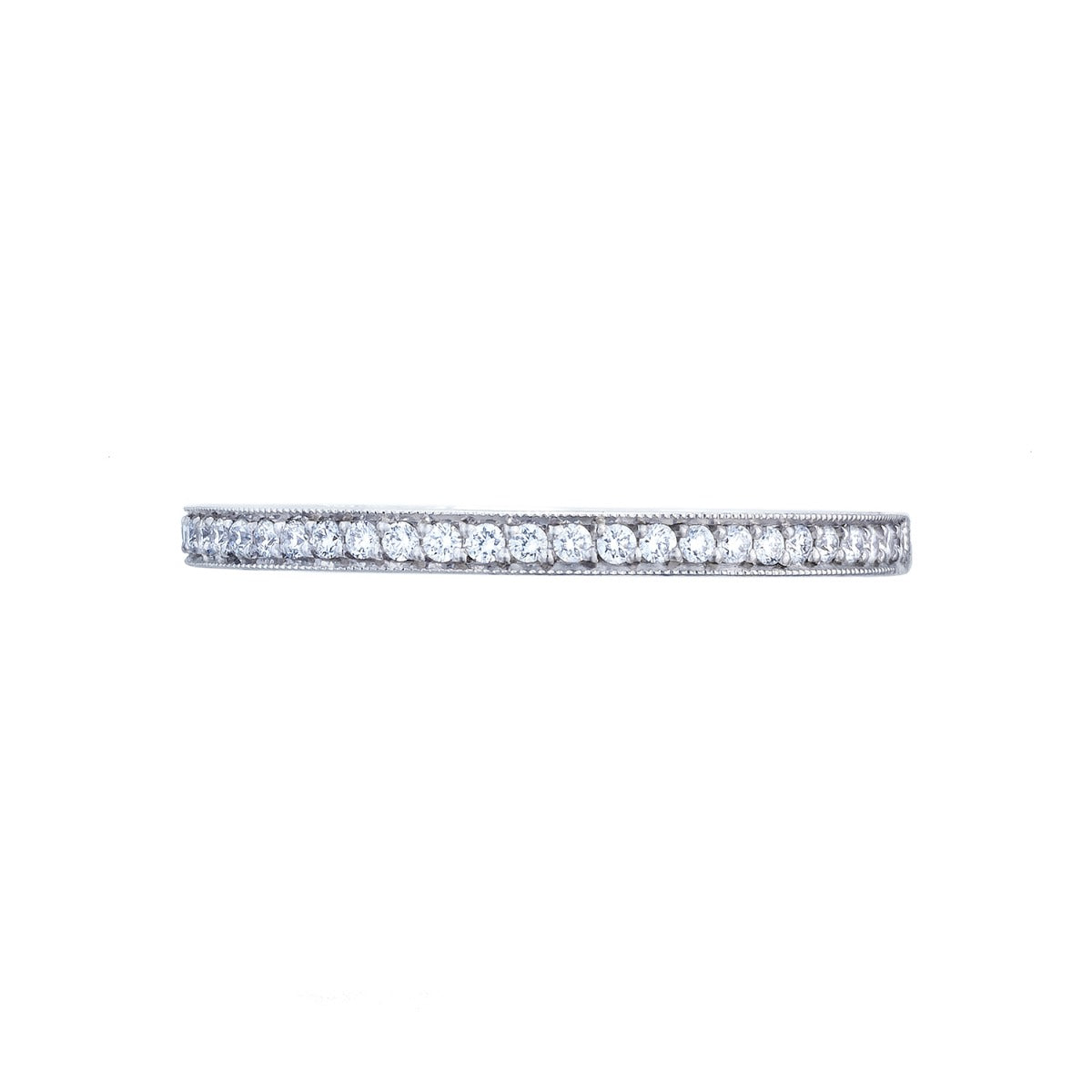 18KW Sculpted Crescent Diamond Pave Band